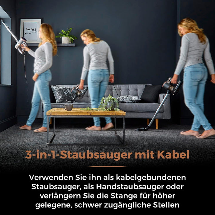 Tower T513005BLG Pro 3-in-1 Staubsauger mit Kabel, Zyklon Saugkraft, Integriertem HEPA-13-Filter und