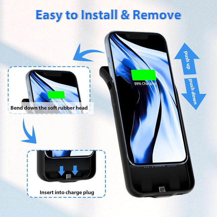 HUOBAO Akkutasche für 13 Pro [6000 mAh] Zusätzliches Akku-Ladegerät Akkutasche Handytasche Akkutasch