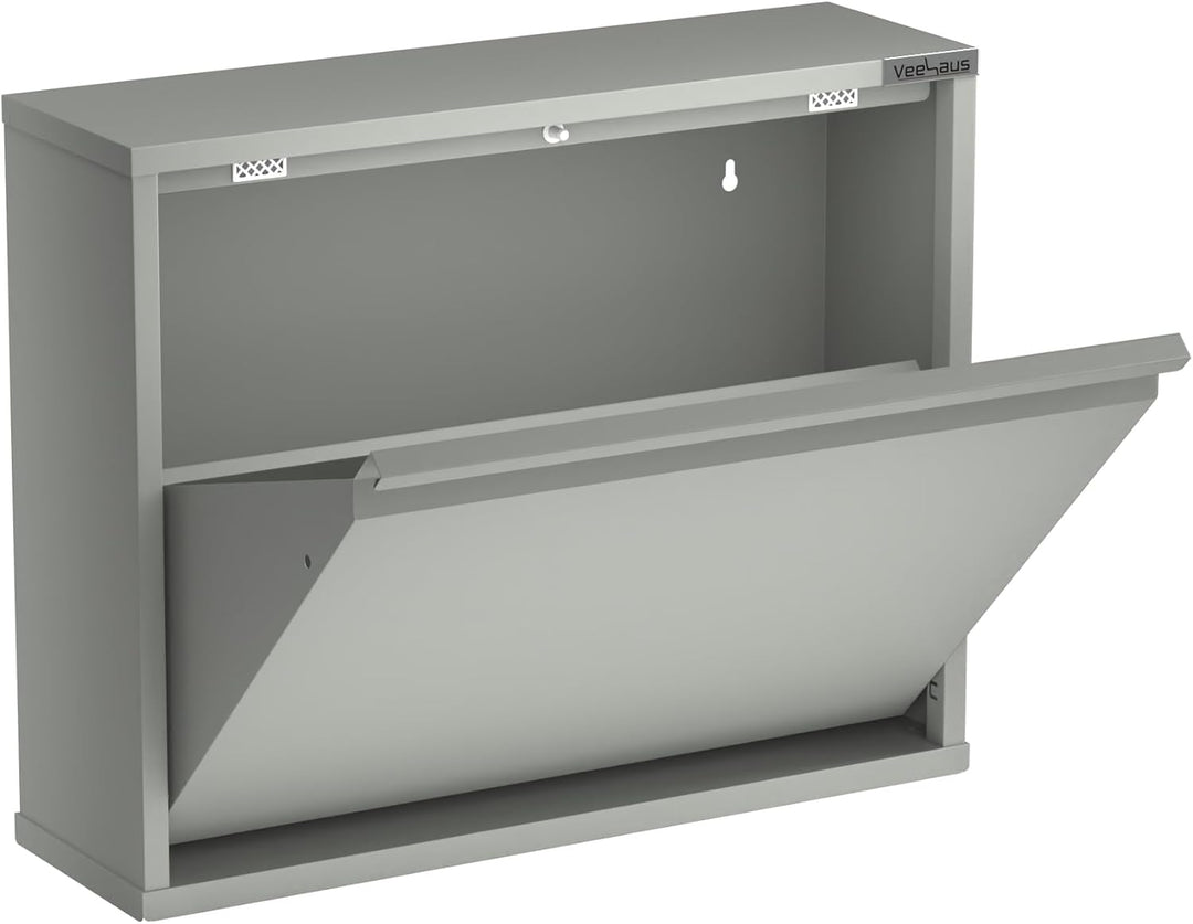 VEEHAUS Schuhregal Schmal Metall Schuhschrank Hoch Schuhkipper mit Magnetische Abdeckung Metall Mont