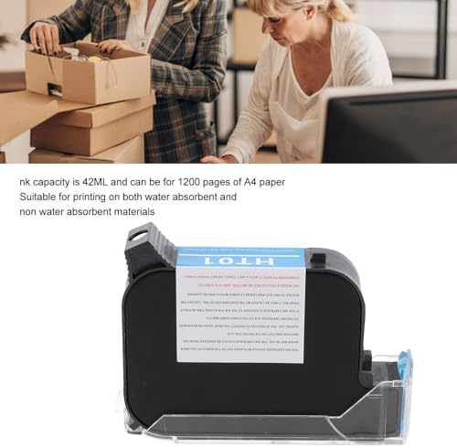 Keenso Tintenstrahldrucker, Tragbarer Handheld Drucker, 42ml Kapazität, Schnelltrocknend, Universell