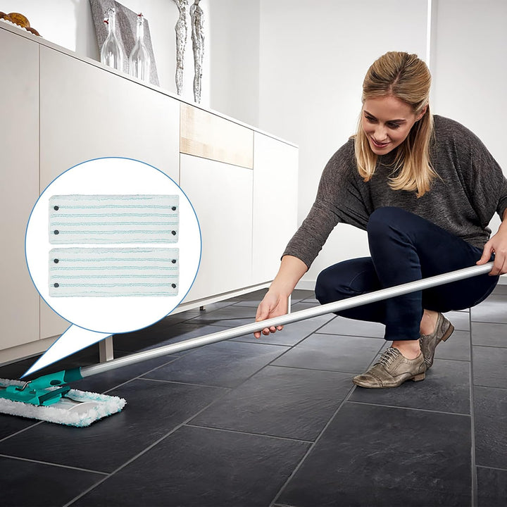 4 Stück Wischmopp Bezug für Leifheit Clean Twist M Micro Duo 33x15cm Bodenwischer Ersatzbezug für al