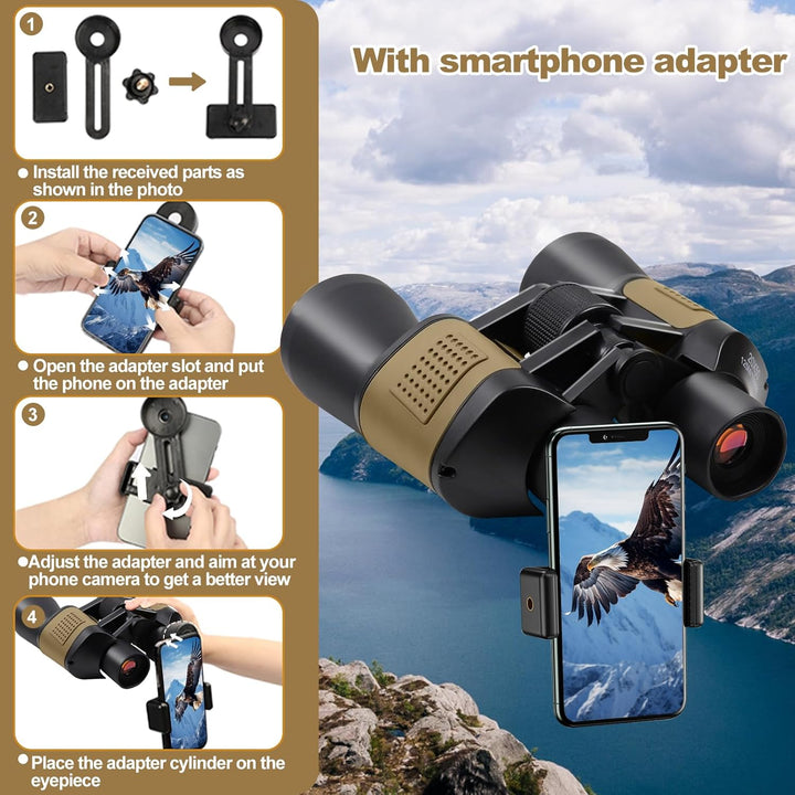 20x50 Fernglas für Erwachsene, HD Wasserdichtes Fernglas mit BAK4 Prisma & FMC Objektiv, Tragbares T