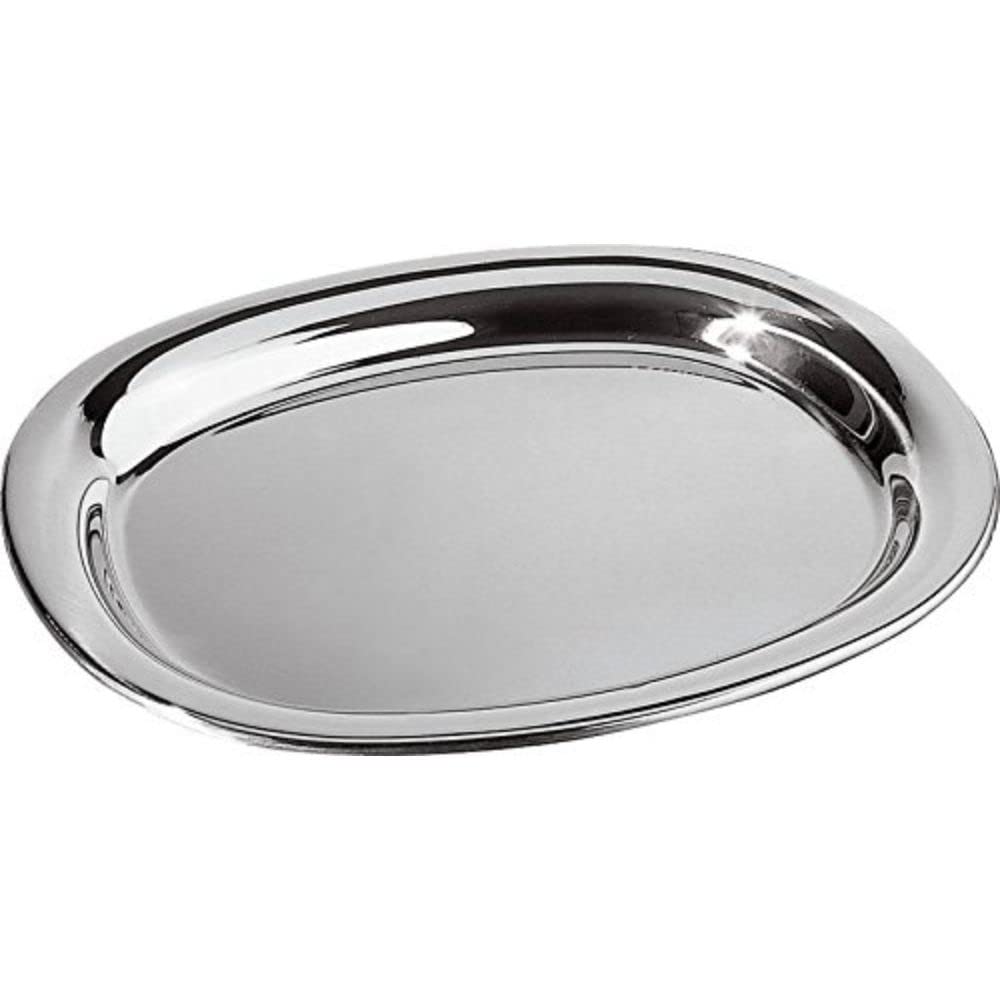 Alessi Servierplatte, Edelstahl, Silber, 13.5 x 43 x 24.5 cm 13.5 x 43 x 24.5 cm Silber, 13.5 x 43 x