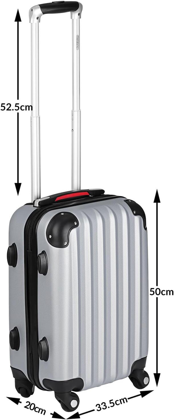 Monzana® Koffer Baseline Handgepäck ABS Hard Case Gehäuse gummierte Rollen Teleskopgriff Zahlenschlo