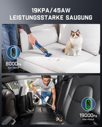 Fanttik Slim V8 Apex Akku-Autostaubsauger mit hoher Leistung, 19000 Pa/45 AW, RobustClean™-Handstaub