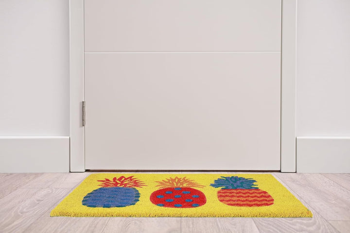 Betz 3er Kokosmatte aus 100% Kokos - Fussmatte - Fussabstreifer –Schmutzfangmatte Muster 3 Ananas Gr