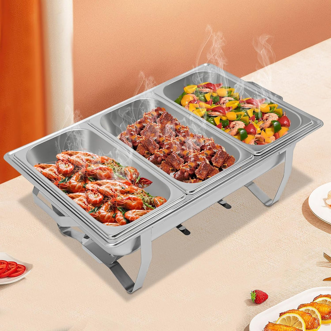 Chafing Dish Edelstahl 5 Liter Warmhaltebehälter Speisenwärmer mit Deckel Buffetwärmer Buffet Zubehö