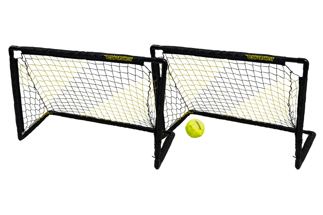 Fussballtor Garten 90 x 60 cm - 2er Set - inkl. Netz, Stecksystem und Bodenanker - Fussballtor MINI