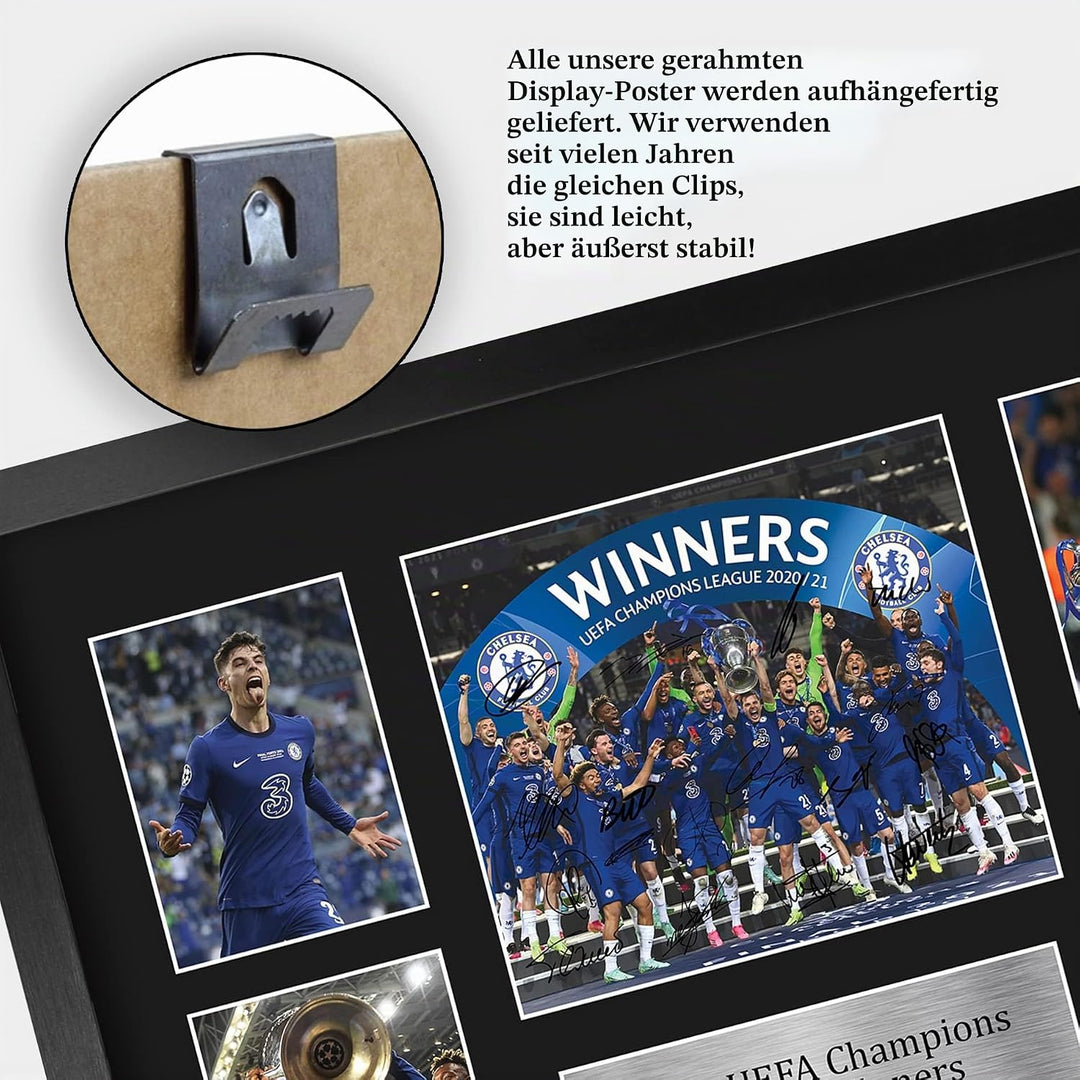 HWC Trading FR A3 Winners 2021 Gedruckte Erinnerungsstücke Signiert Autogramm Foto Display Für Fussb