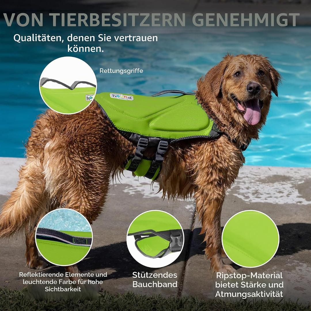 Outward Hound Dawson Schwimmweste für Hunde, Grösse L, Grün Grün Large, Grün Large