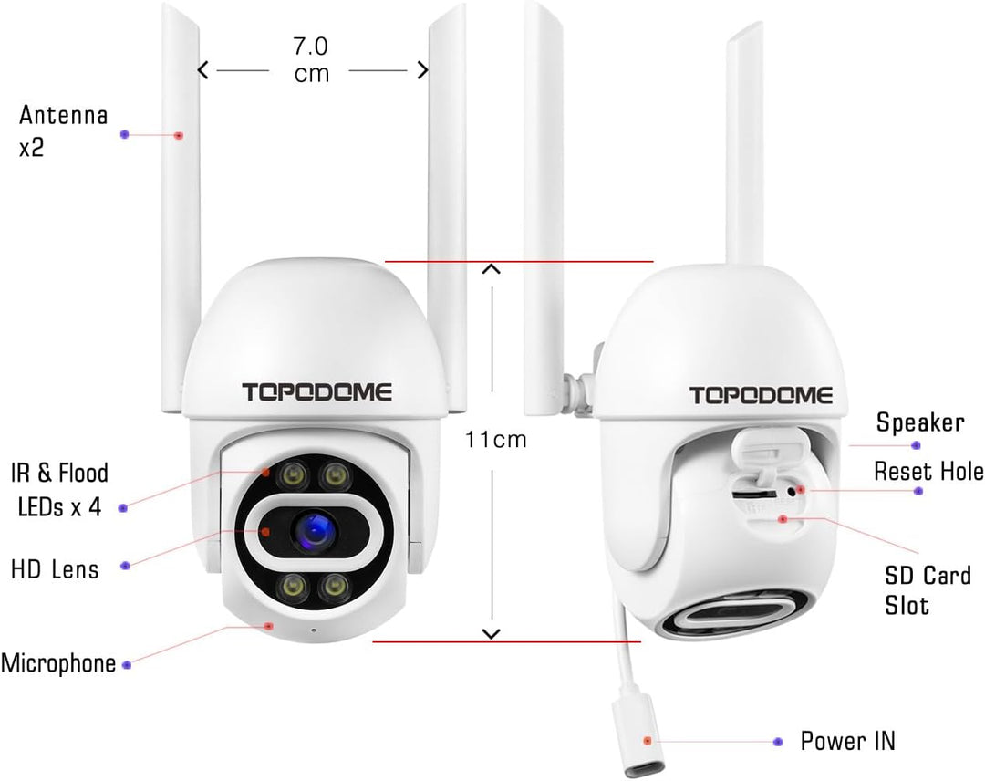 V10A 1080P WLAN Pan Tilt Überwachungskamera Aussen