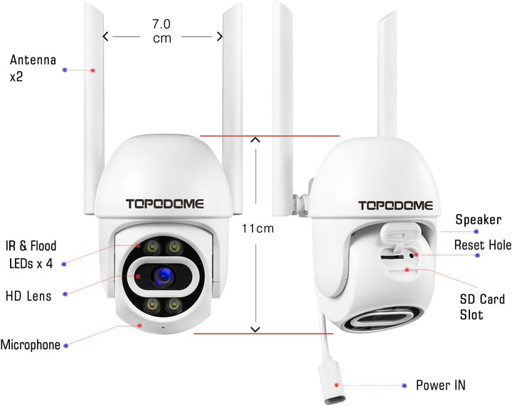 V10A 1080P WLAN Pan Tilt Überwachungskamera Aussen