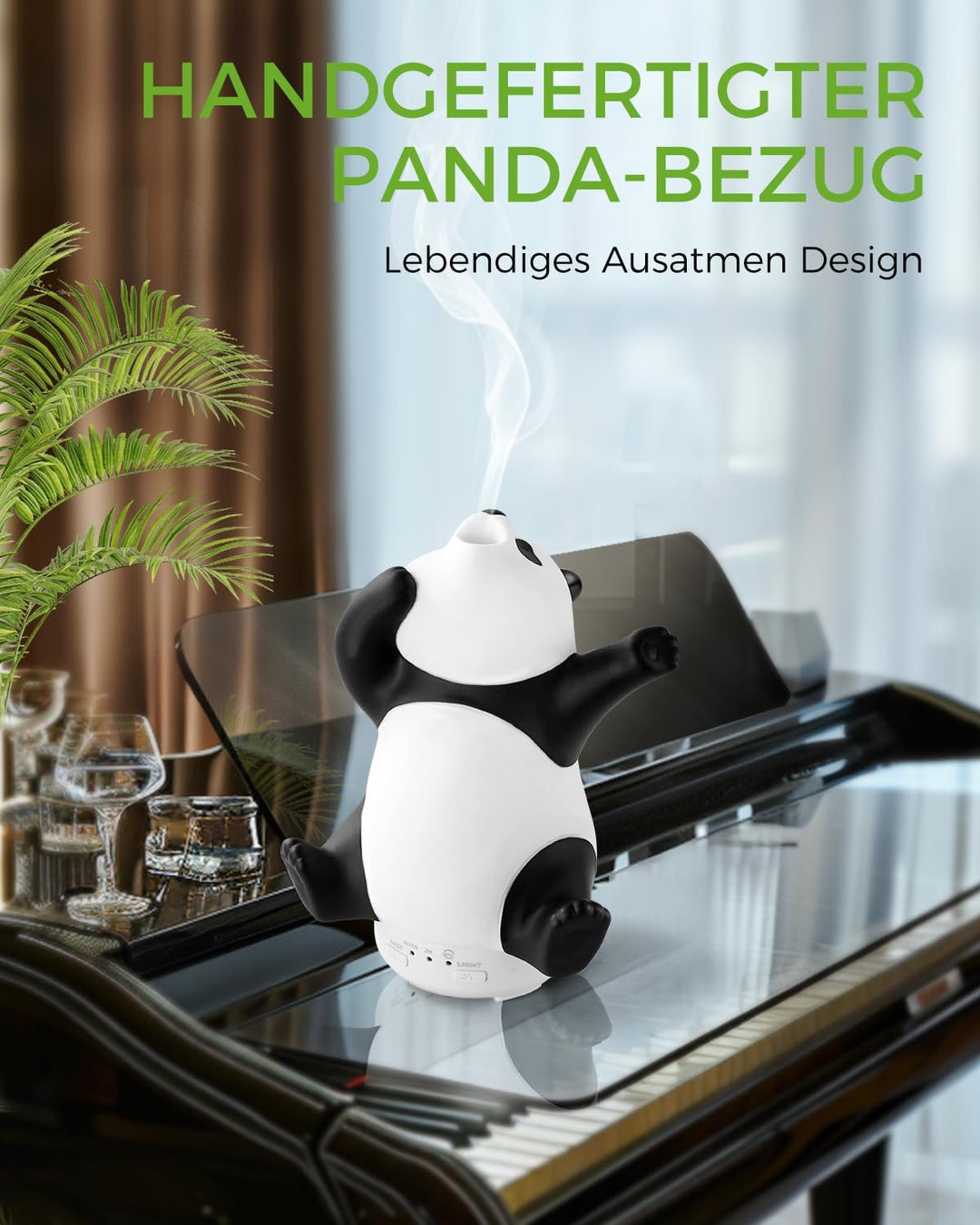 Panda Diffuser ätherische öle - Niedlicher, drehbarer Aroma Diffuser für Zuhause mit 7-farbigem Lich