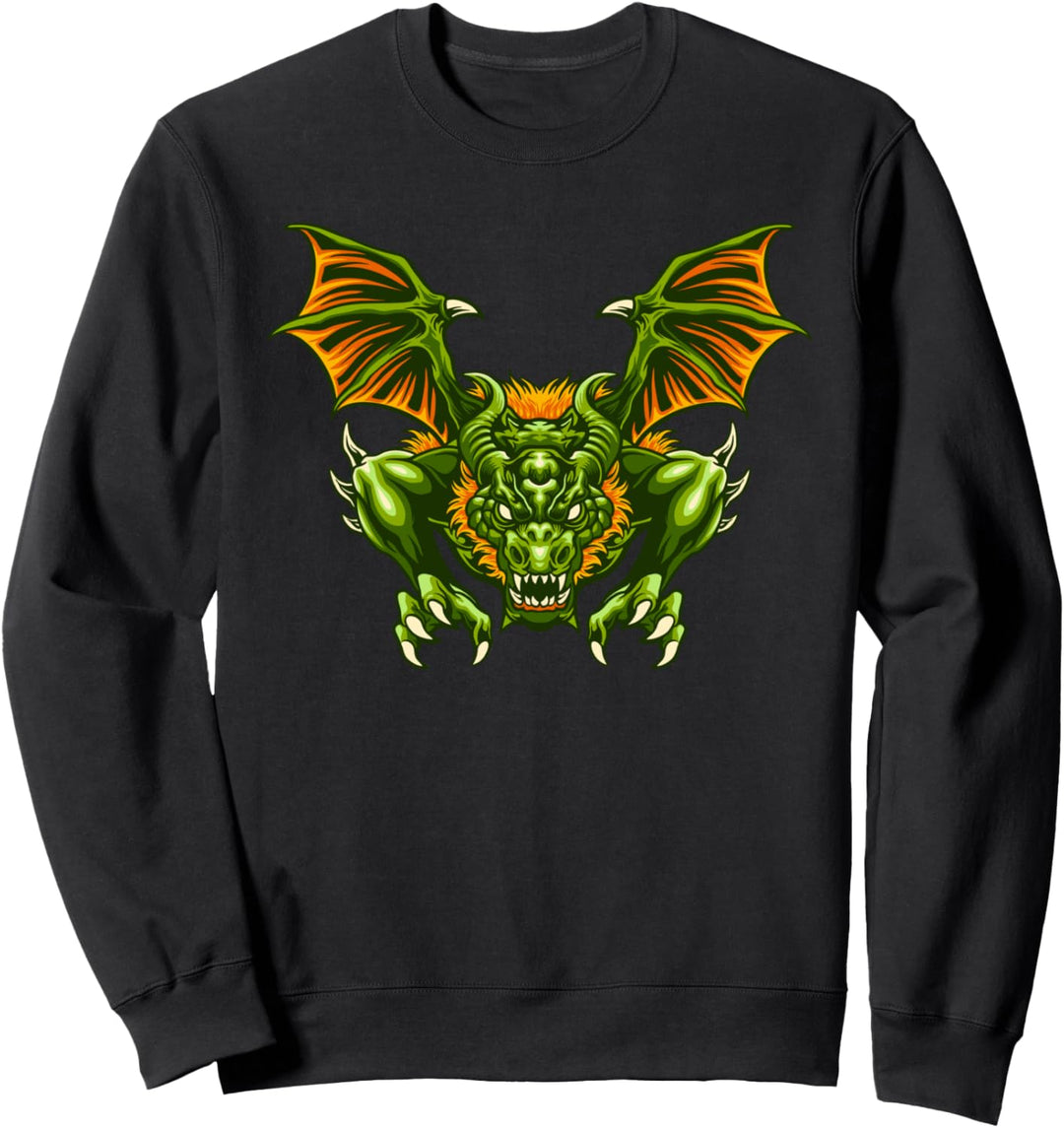 Green Aesthetic Dragon Graphic Herren Damen Kinder Sweatshirt