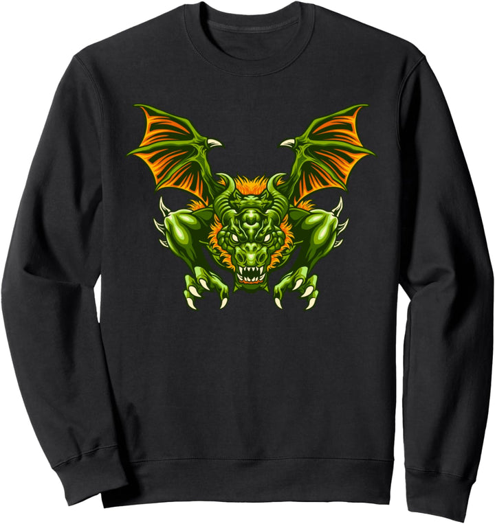 Green Aesthetic Dragon Graphic Herren Damen Kinder Sweatshirt