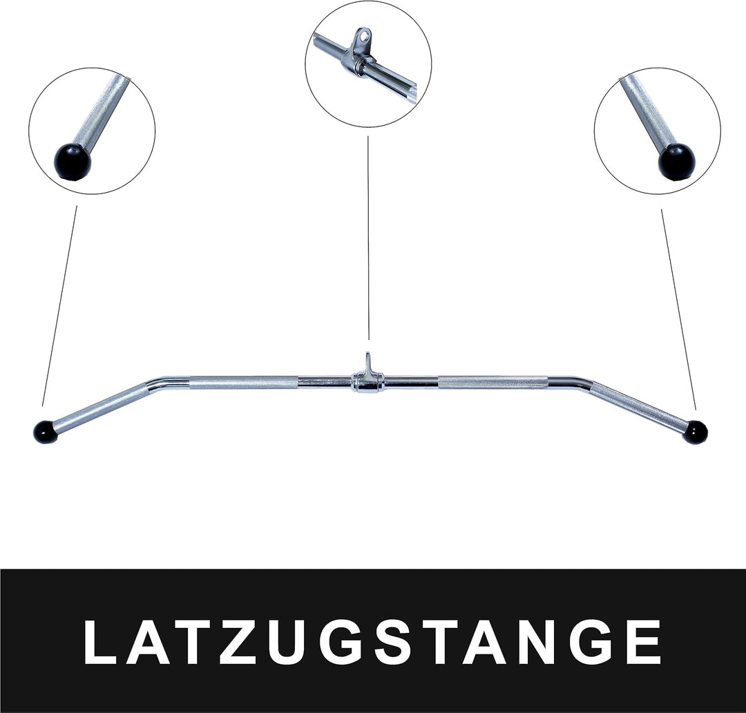 Lisaro Latzugstange Chrom mit Gummi-Bällen und Drehgelenk | Vollmaterial | gelenkschonend