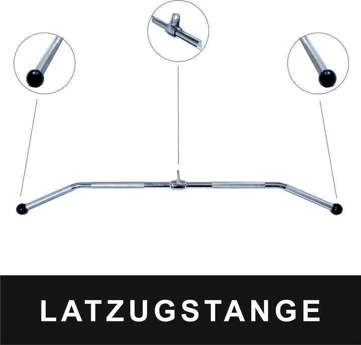 Lisaro Latzugstange Chrom mit Gummi-Bällen und Drehgelenk | Vollmaterial | gelenkschonend
