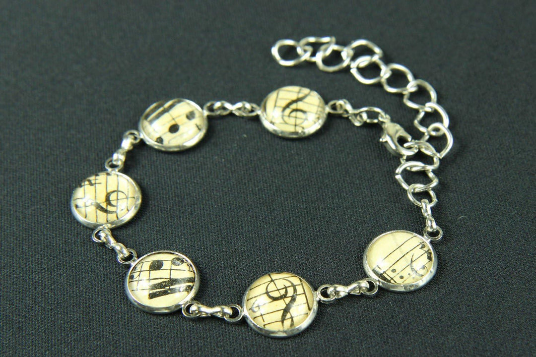 Miniblings Noten Musik Violinschlüssel Notenschlüssel Armband 6er - Modeschmuck handmade - Damen Mäd