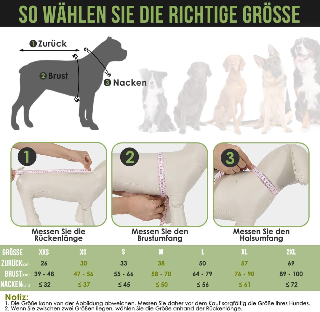 Hunderegenmantel, Leichter Wasserdichter Regenmantel mit Kapuze für kleine, mittlere & grosse Hunde,