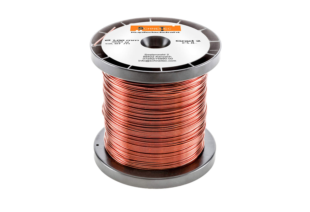 Kupferlackdraht W210 Ø 1,06 mm 500 g CU Lackdraht Grad 2 CUL Kupferdraht Gewicht 500 Gramm Durchmess