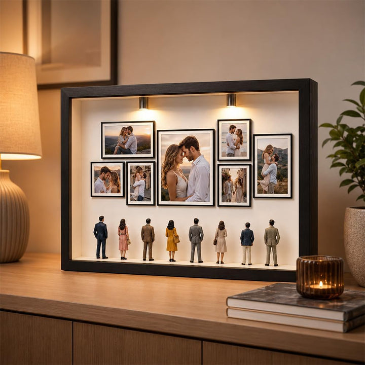 Mini Museum Bilderrahmen, SGZIOO DIY Mini Museum Silhouette Box mit Licht, Museum of Us Set, Tiefer