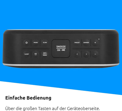 TechniSat DIGITRADIO 53 BT – Premium-Stereo-Radiowecker mit USB-Ladefunktion (DAB+, UKW, Uhr-/ Datum