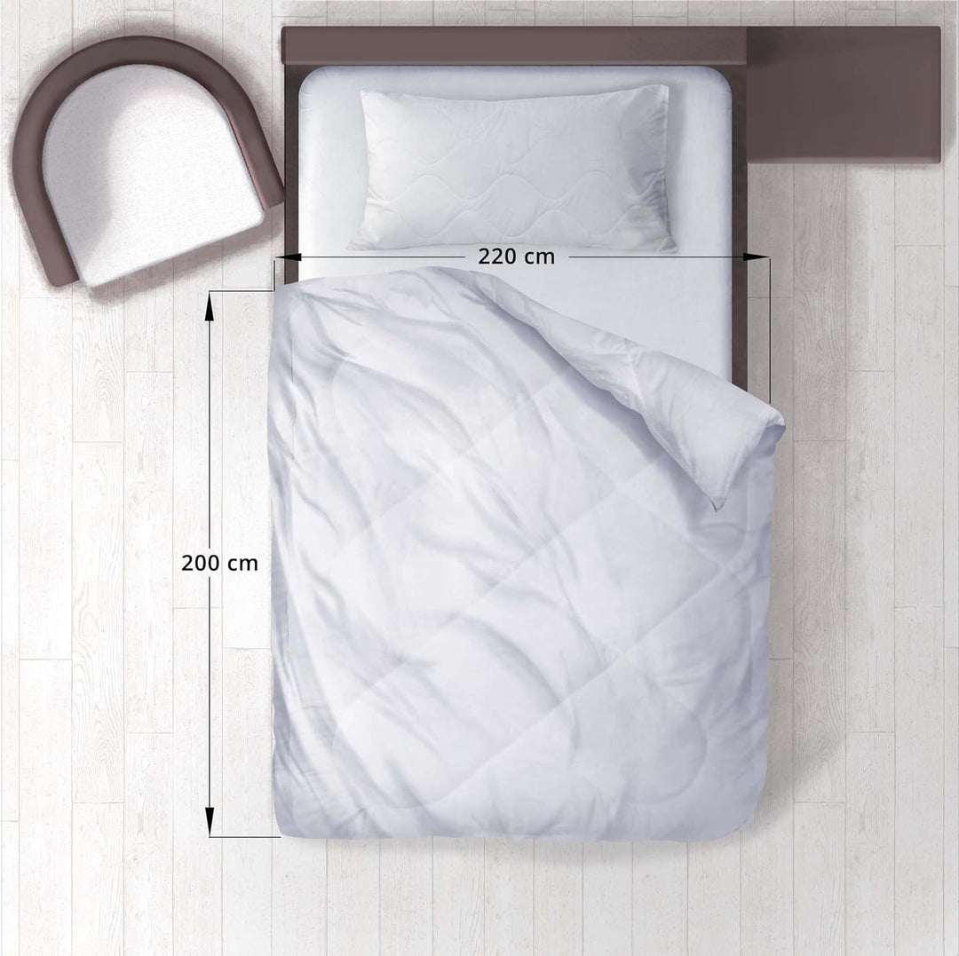 EDANTI Allergikerfreundliches Besticktes Steppbett Ganzjahres-Silikon 200x220 cm Weiss 200x220 cm 1,