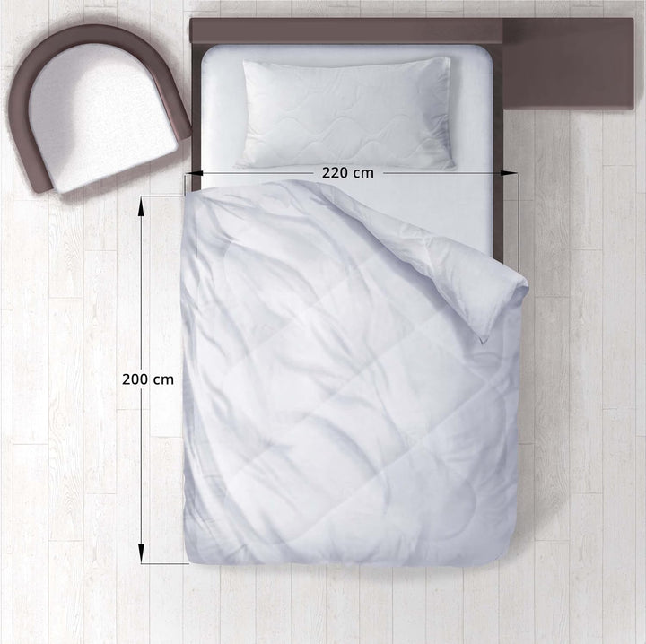 EDANTI Allergikerfreundliches Besticktes Steppbett Ganzjahres-Silikon 200x220 cm Weiss 200x220 cm 1,