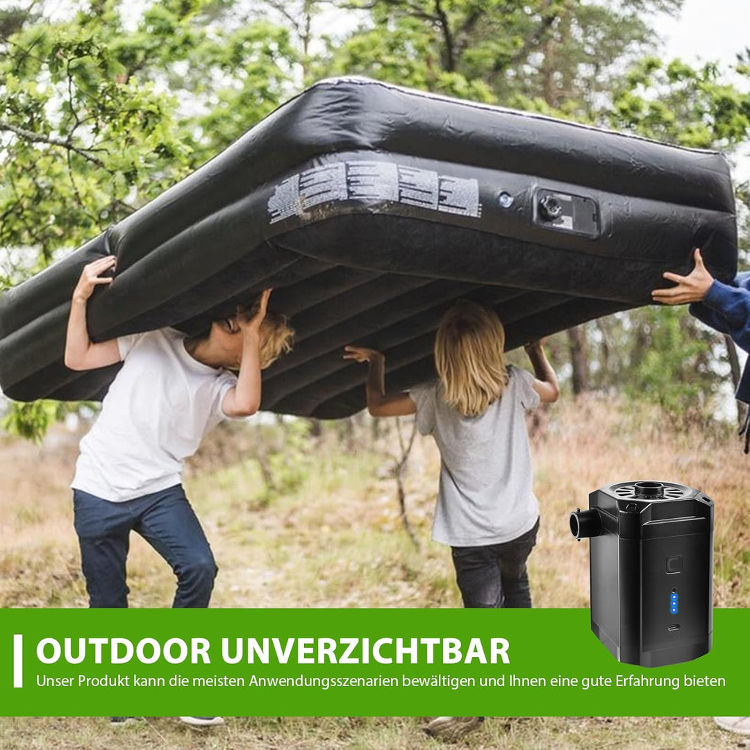 Elektrische Luftpumpe Akku, Luftmatratze Pumpe 5200mAh Wiederaufladbare, 2 in 1 Inflate und Deflate