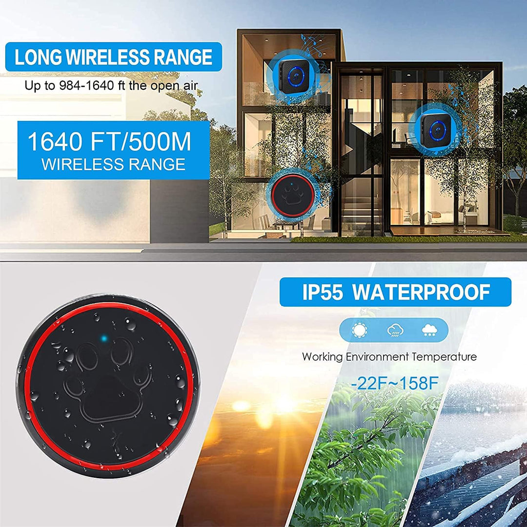 ChunHee Wireless Hundetürklingel für Töpfchentraining/Hundeglocke Smart Buttons/Hunde Buzzer Türklin