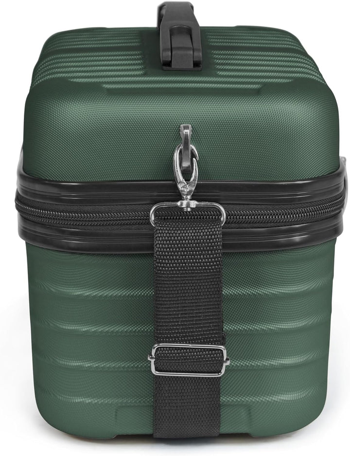 KINSTON Vanity Case Hartschale mit Schulterriemen – Kulturbeutel Reise Kosmetik – Hartschale mit Gri