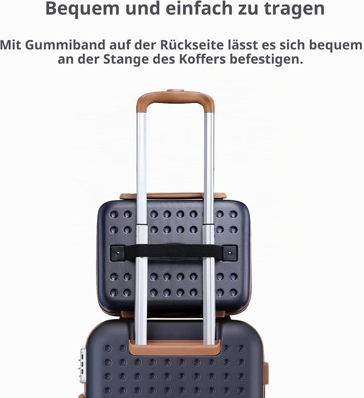 KONO Kosmetikkoffer Schminkkoffer Leicht Handgepäck Tragbar Beautycase Damen ABS+PC Make Up Koffer m