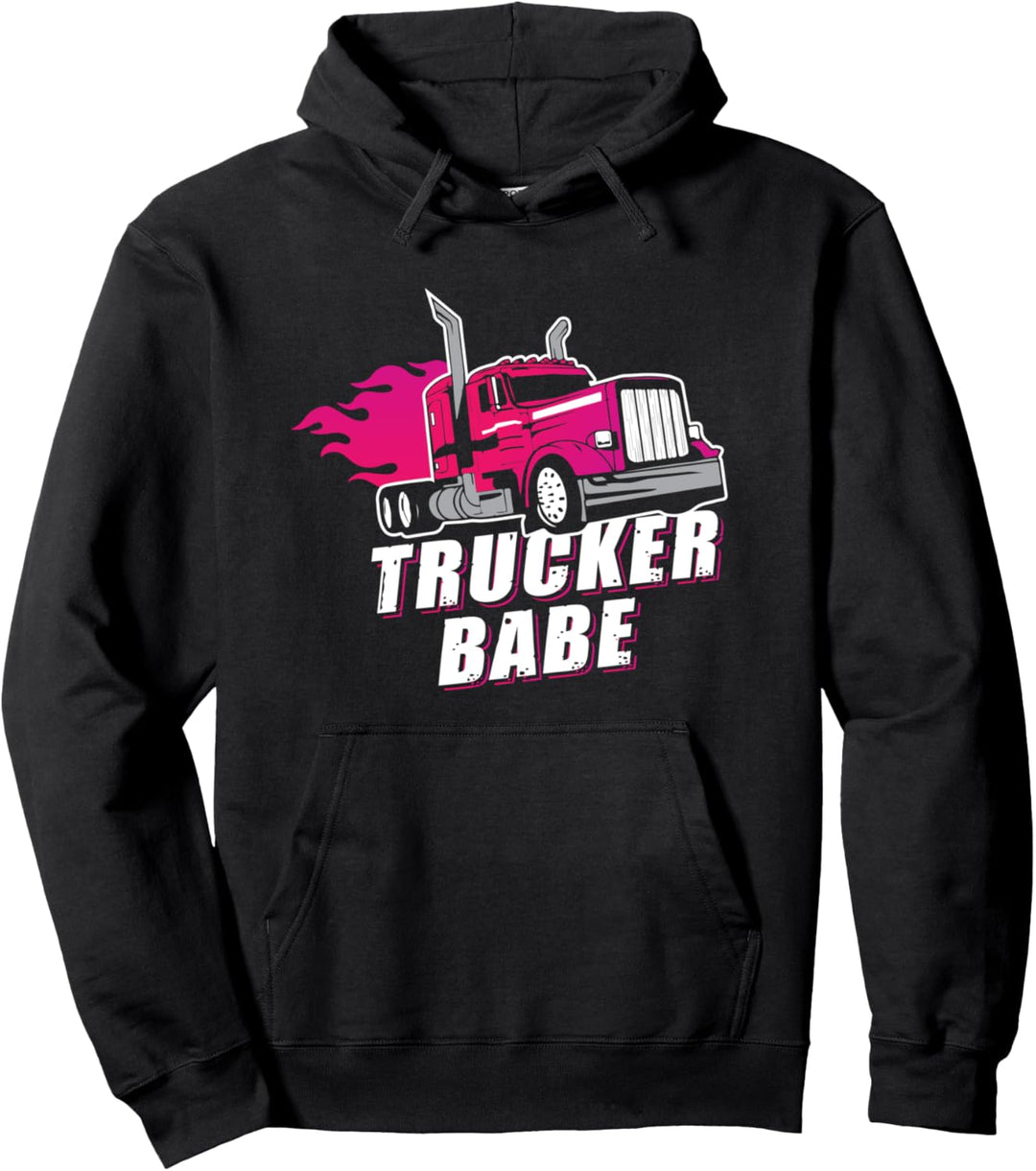 Trucker Babe Anhänger Lkw-Fahrerin Frauen Mädchen Pullover Hoodie