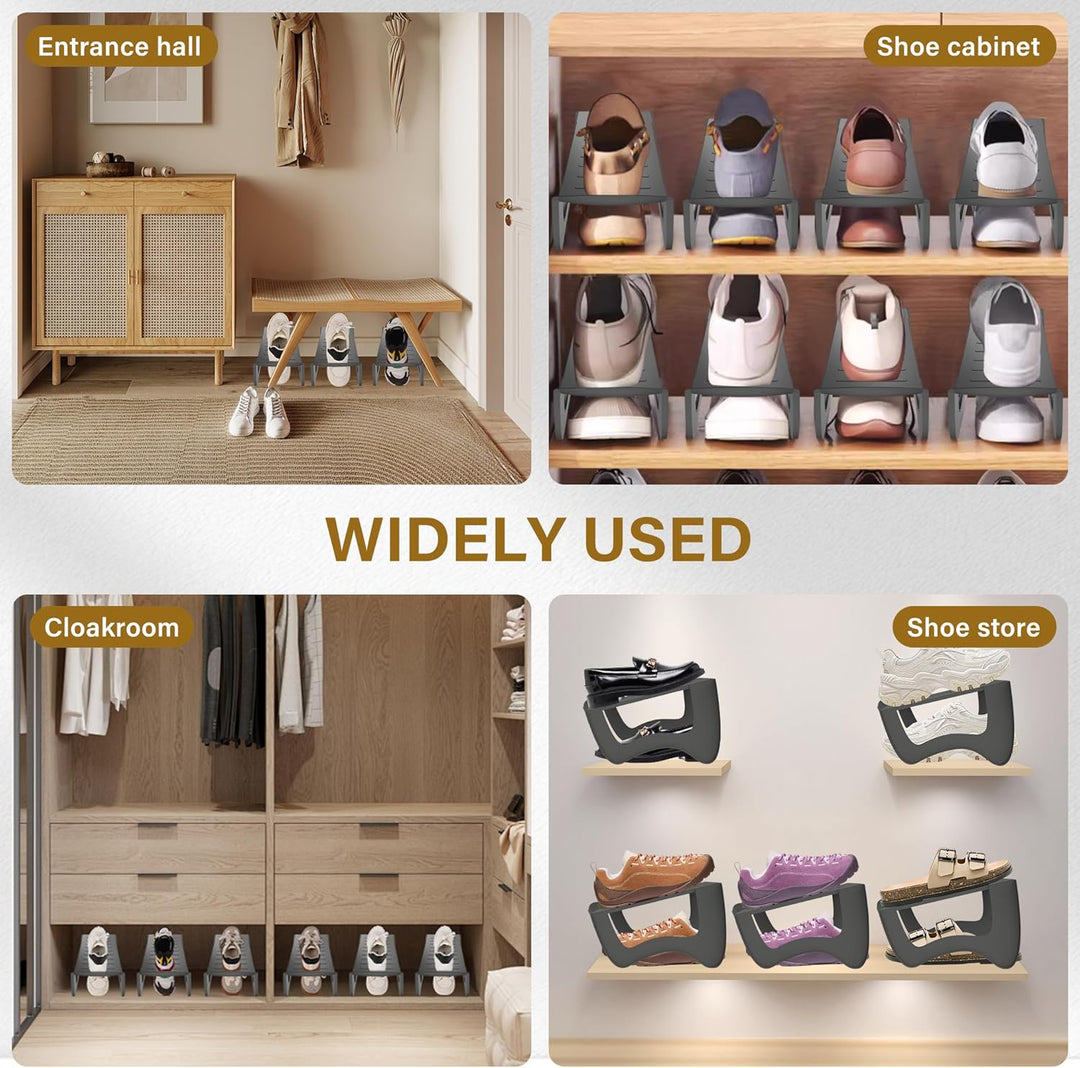 AufuN 20 Stück rutschfest Schuhstapler Schuhschlitze PP Anti-rutsch Schuhhalter Schuhregale Platzspa