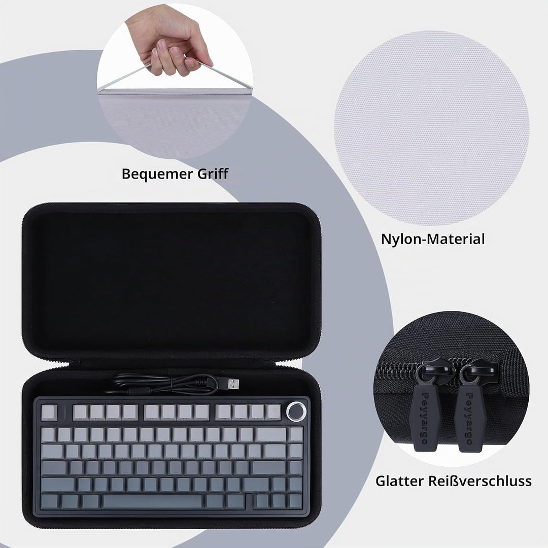 Hart Schutzhülle Kompatibel mit Aula F75 / F75 PRO/ F75 Max Mechanische Tastatur Gaming (Schwarz), S