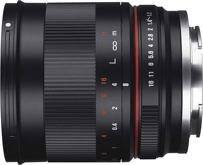 SAMYANG 7721 MF 50mm F1.2 APS-C Fuji X schwarz - manuelles Foto Objektiv mit 50mm Festbrennweite für