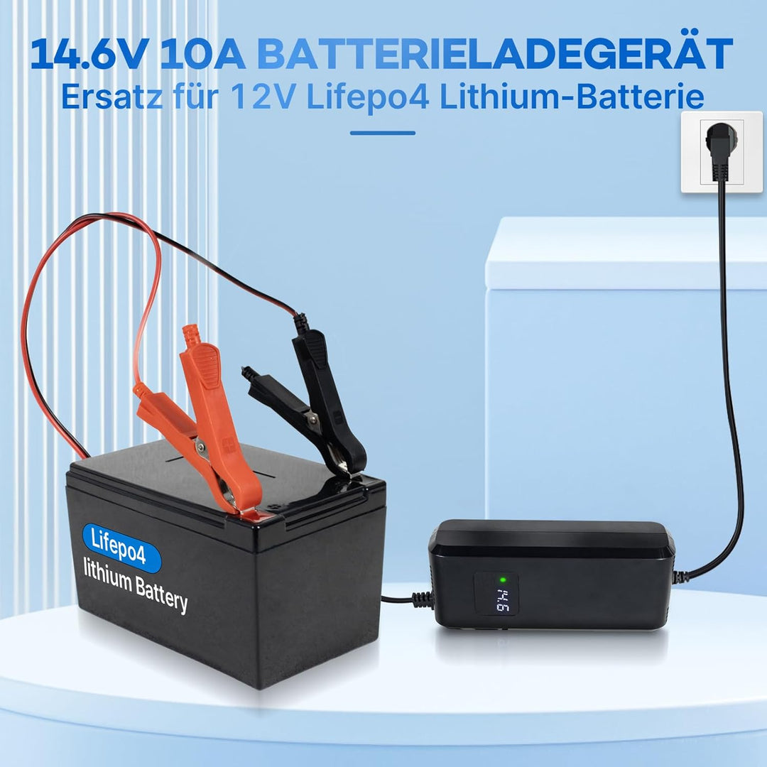 14.6V 10A LiFePO4 Lithium Batterie Ladegerät Maintainer für 12v/12.8v Deep Cycle Lithium Eisen Phosp