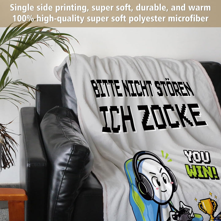 Lustige Gaming Kuscheldecke, Gamer Geschenk Mit Spruch | Bitte Nicht Stören Ich Zocke, Zocker Gesche