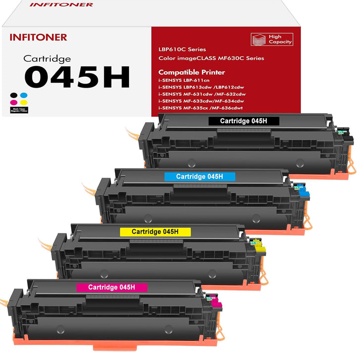 4-Pack 045H kompatibel für CRG-045H CRG-045 045 Tonerkartuschen Ersatz für Canon ImageCLASS MF-633cd