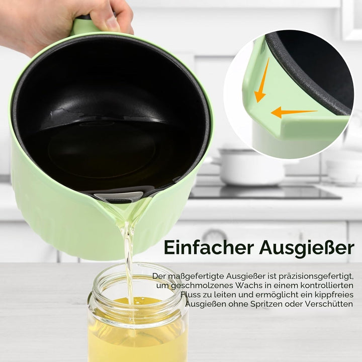 1,5L Elektrischer Wachsschmelztiegel mit Digitalem Touchscreen – Antihaftbeschichtung & Präziser Tem