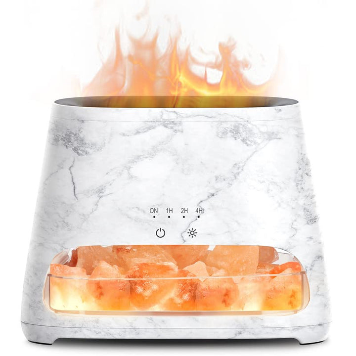 SALKING 2-in-1 Aroma Diffuser & Salt Range Pakistan Leuchte, Flammeneffekt Diffusor für ätherische Ö