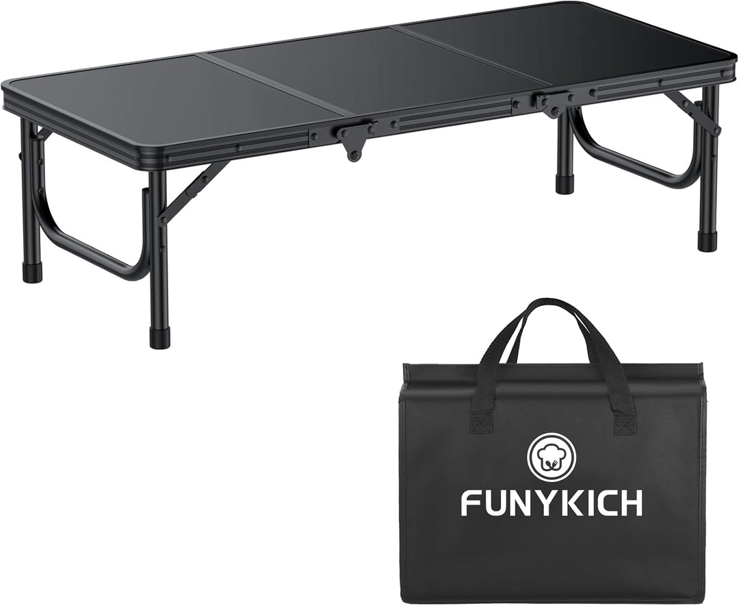 FUNYKICH 3ft Klappbarer Campingtisch 87x40x26cm, Kleiner Faltbarer Klapptisch mit Tragetasche, Alumi