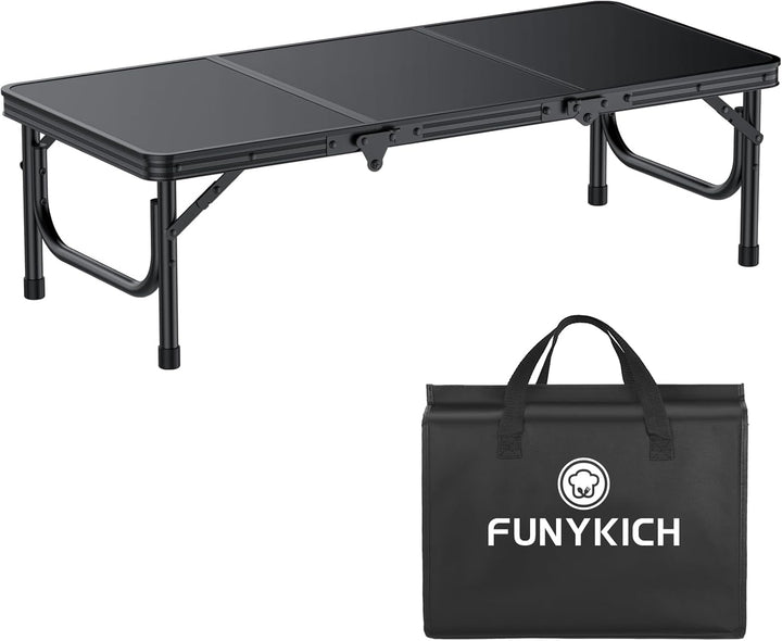 FUNYKICH 3ft Klappbarer Campingtisch 87x40x26cm, Kleiner Faltbarer Klapptisch mit Tragetasche, Alumi
