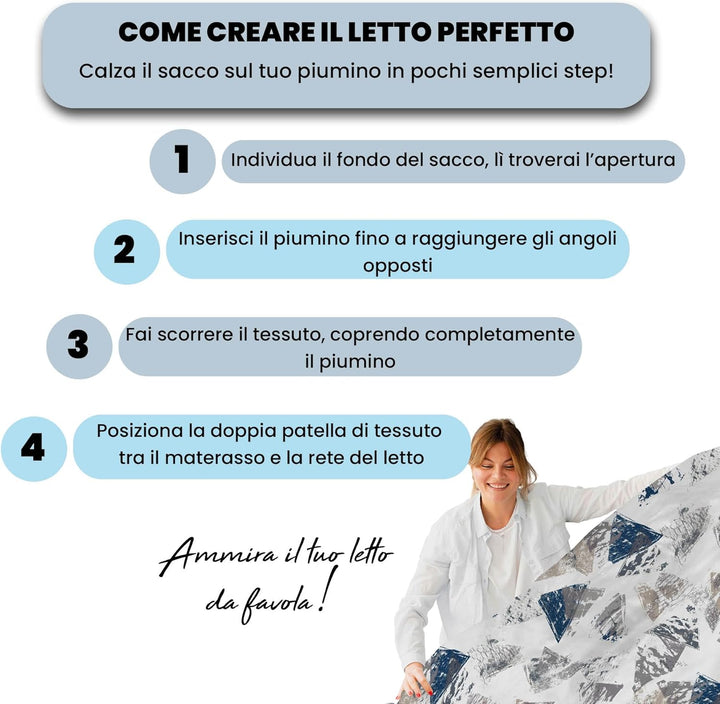 Italian Bed Linen MB Home Italy Fashion Bettbezug Set, Doppelbett, Urban Blu, Urban Blu