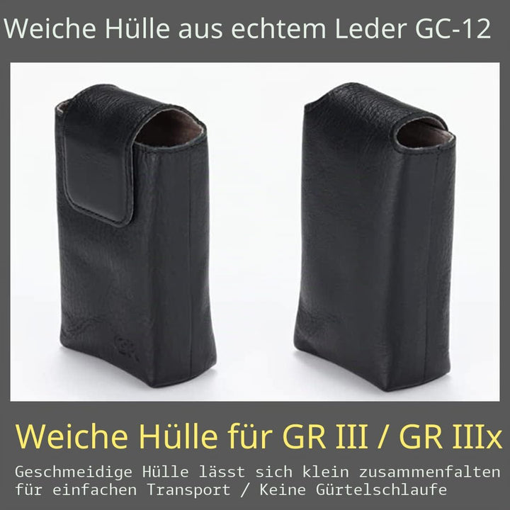 Ricoh GR IIIx Digitalkamera [Brennweite 40 mm] &amp; Weiche Tasche aus echtem Leder GC-12 [Kompatible Mo