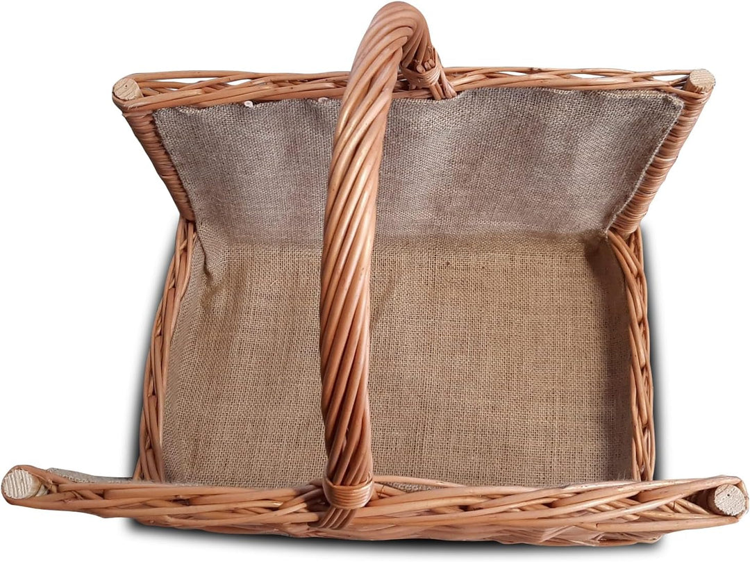 Ogrodzenia Wiklinowe Grosser Kaminholzkorb 50 x 35 cm Holzkorb für Kaminholz - Design Henkelkorb Gef