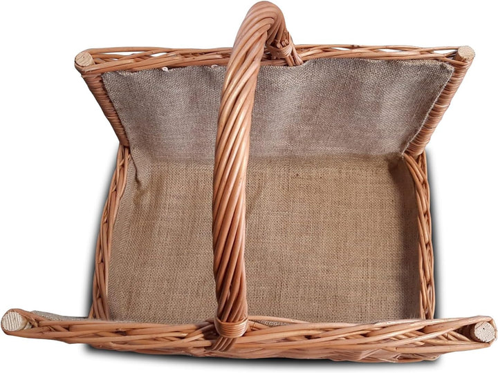 Ogrodzenia Wiklinowe Grosser Kaminholzkorb 50 x 35 cm Holzkorb für Kaminholz - Design Henkelkorb Gef