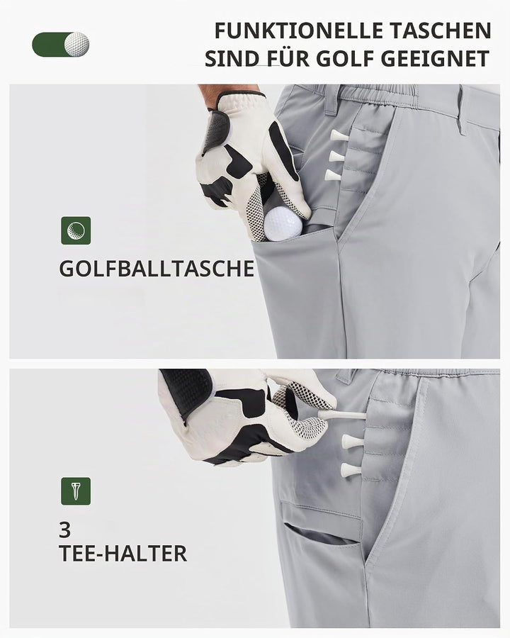 33,000ft Herren Golf Shorts UPF 50+ Stretch Shorts Leichte Schnelltrocknende 9" Bermuda Shorts Kurze