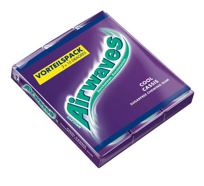 Airwaves Kaugummi | Cool Cassis | Lila, zuckerfrei | 20 x 3 Packungen (20 x 3 x 10 Dragees) Cool Cas