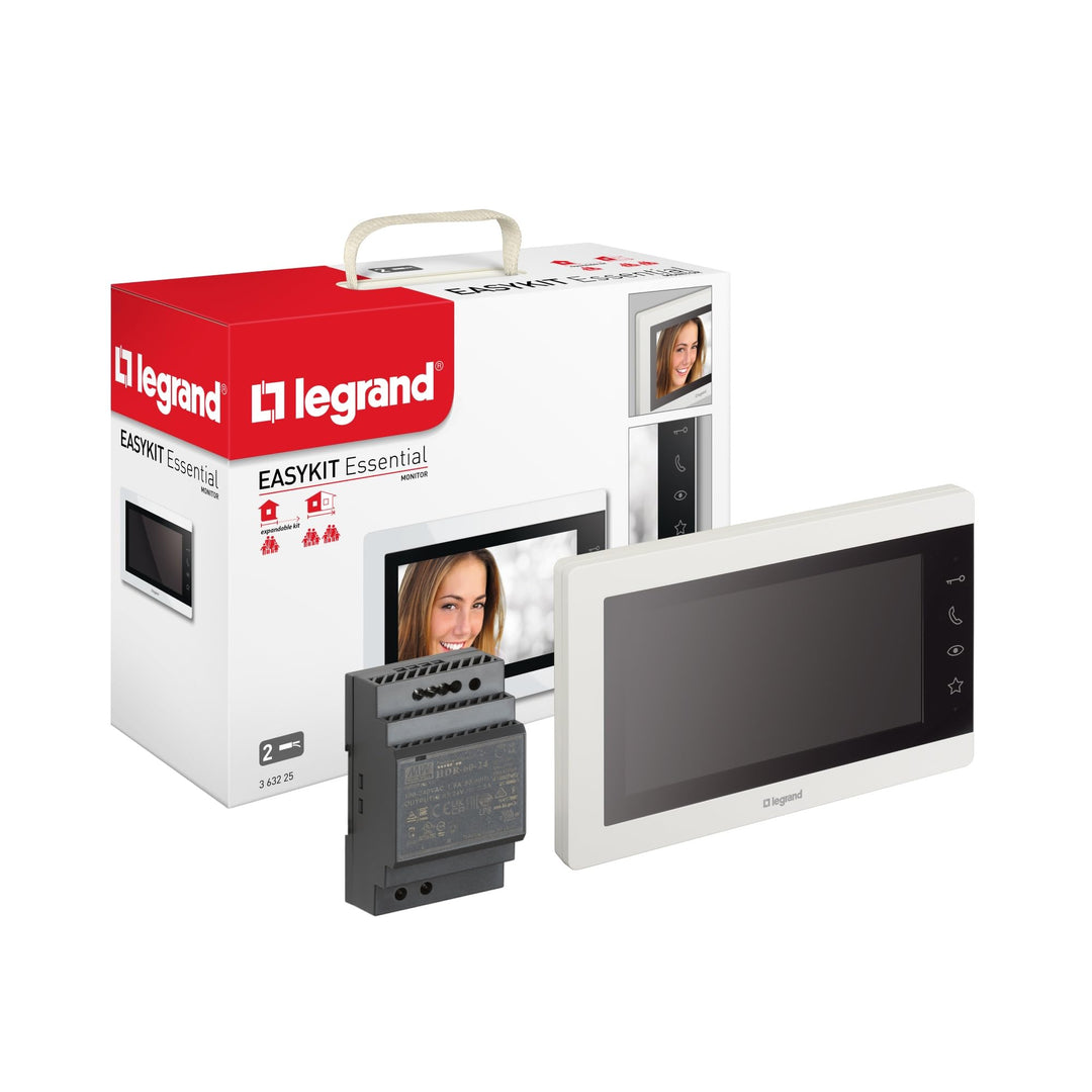 LEGRAND, EASYKIT Essential Video-Innenstelle, 7"-Hochglanz-Farbmonitor, Sensortasten, individuelle E